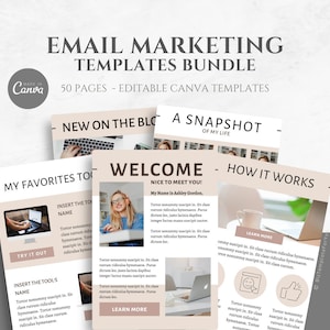 Email Marketing Canva Template Bundle, Newsletter Template, Sales Email, Welcome Email, Email Sequence, MailChimp, FloDesk, Blogger, Coach