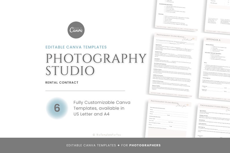Editable Photography Studio Rental Agreement, Studio Rental Contract