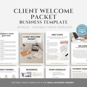 Editable New Client Welcome Packet Template, Onboarding Canva Template, New Client Service Guide, Service and Pricing Guide, Onboarding Kit