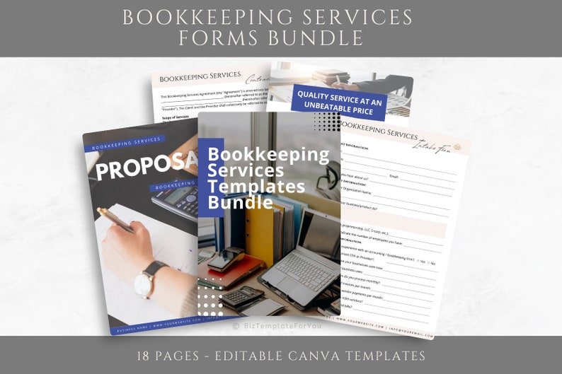 Editable Bookkeeping Services Template Bundle, Freelance Bookkeeper ...