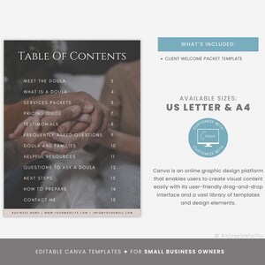 Editable End of Life Doula Client Welcome Packet, Client Welcome Packet Template, Death Doula Services & Pricing Guide, Doula Information image 4