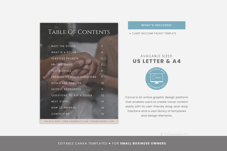 Editable End of Life Doula Client Welcome Packet, Client Welcome Packet Template, Death Doula Services & Pricing Guide, Doula Information image 4