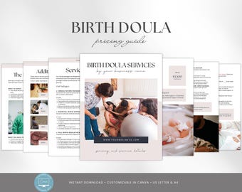 Birth Doula Price List Template, Editable Pricing & Service Guide, Doula Business Marketing, Services Menu, Doula Handout, Doula Pricing