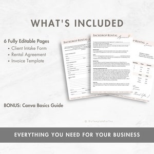 Editable Backdrop Rental Agreement, Party Equipment Rental Contract ...
