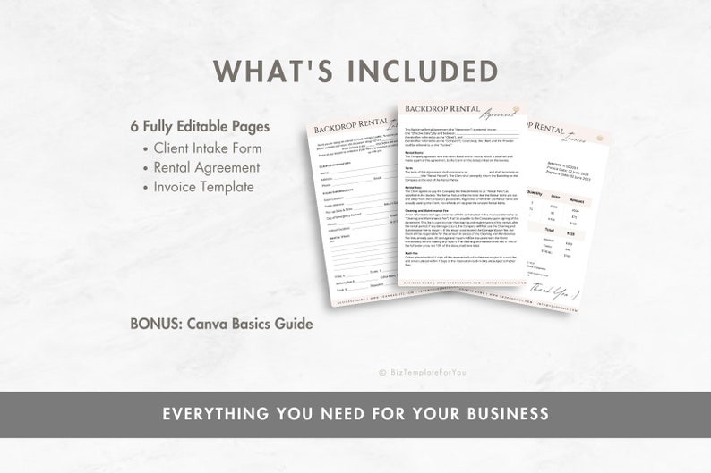 Editable Backdrop Rental Agreement, Party Equipment Rental Contract ...