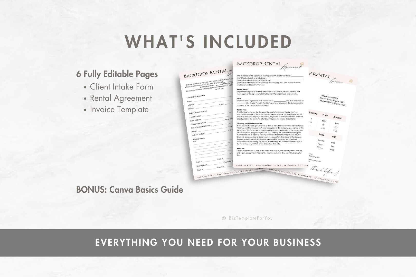 Editable Backdrop Rental Agreement, Party Equipment Rental Contract ...