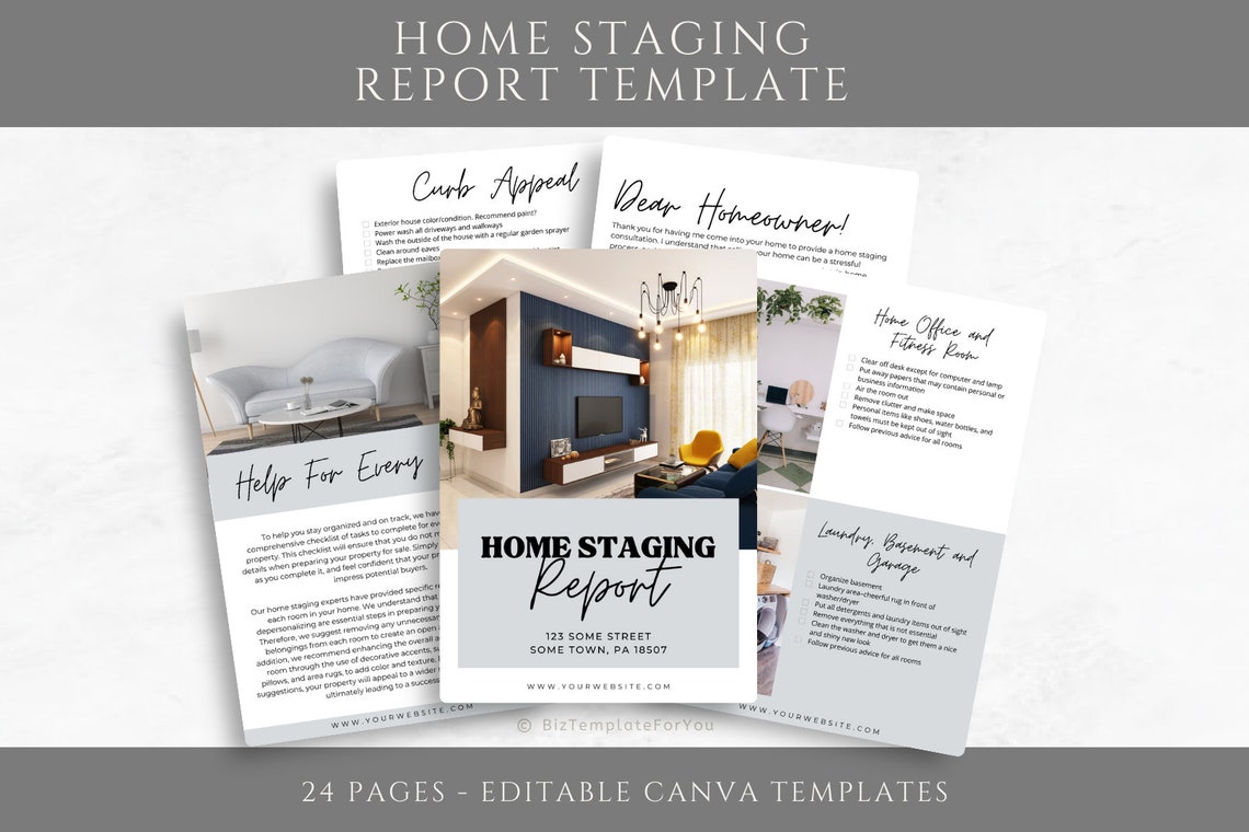Editable Home Staging Report Template, Property Staging Checklist, Real