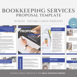 Editable Bookkeeping Services Proposal Template, Freelance Bookkeeper Service Business Proposal, Prewritten Proposal Template, Canva
