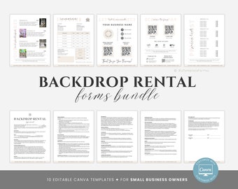 Editable Backdrop Rental Agreement, Party Equipment Rental Contract Template, Backdrop Rental Business Forms, incl. Invoice Template, Canva