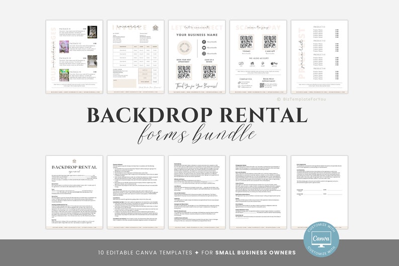 Editable Backdrop Rental Agreement, Party Equipment Rental Contract ...