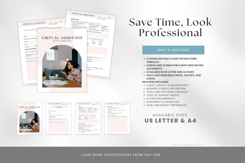 Free Virtual Assistant Intake Template.pdf Editable Virtual Assistant Client Intake Form Template, VA Business ...