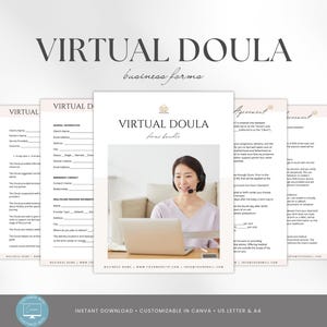 Virtual Doula Forms Bundle, Editable Templates for Online Birth & Postpartum Support, Virtual Doula Contract, Intake Form, Evaluation Form