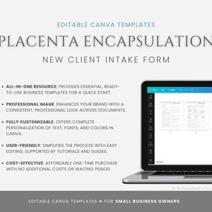 Editable Placenta Encapsulation Client Intake Form Template for Doulas ...