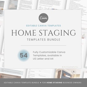 Editable Home Staging Templates Bundle, Property Staging Checklist, Real Estate Home Staging Service Business Forms, Canva editable