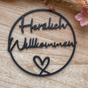 Corona de bienvenida, cartel para puerta, cartel de bienvenida para puerta de entrada.