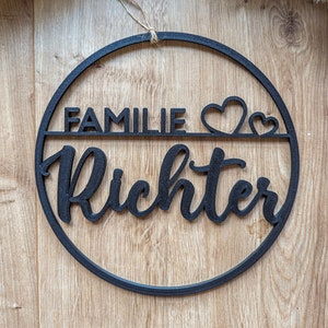 Door sign family personalized for front door, door wreath family name