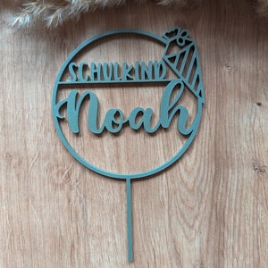 Cake Topper school enrollment with name, schoolchild 2025 Caketopper personalized cake topper for the start of school with school cone