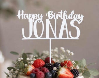 Birthday cake topper, personalized cake topper with name, Happy Birthday cake topper
