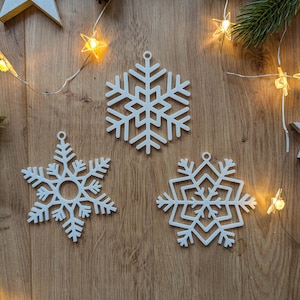 Christmas tree pendant snowflake, Christmas decoration set of 6, Christmas tree pendant, Christmas tree decoration