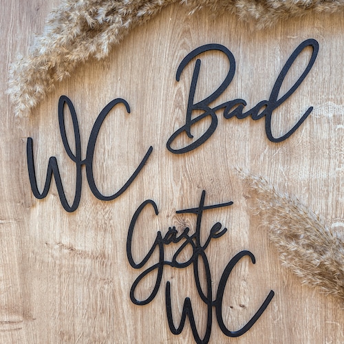 Door sign WC, Bathroom, Guest WC, Bathroom Door