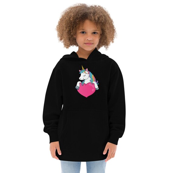 Kids Unicorn Heart hoodie sweater for girl