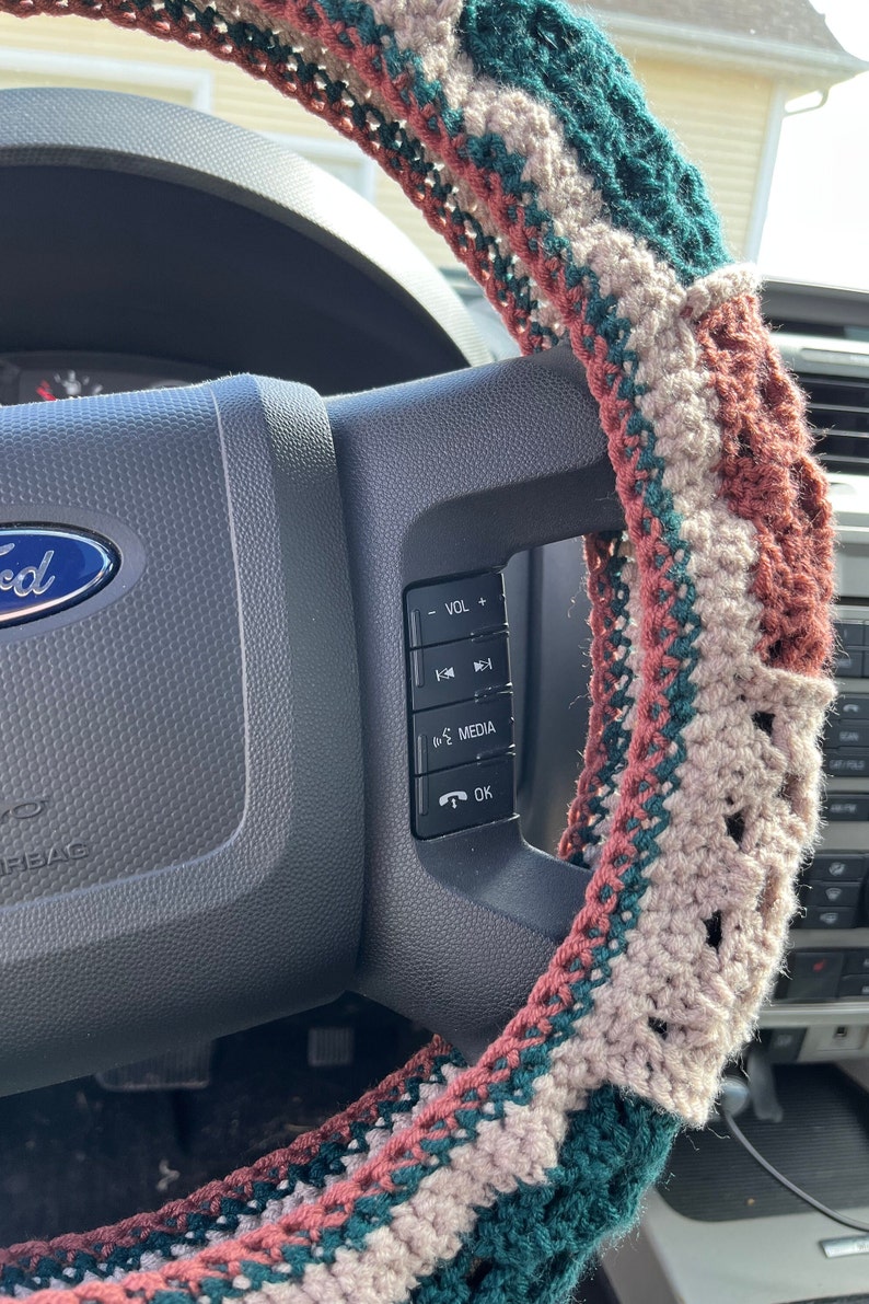 Crochet Granny Square Car Steering Wheel Cover Etsy