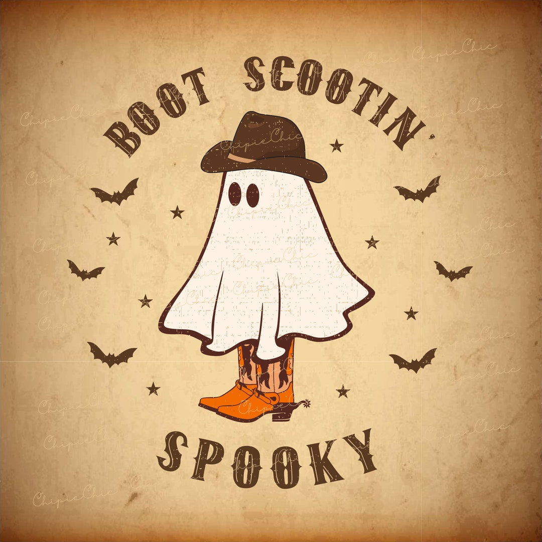 Boot Scootin Spooky Png Svg Vintage Ghost Halloween Svg Png - Etsy