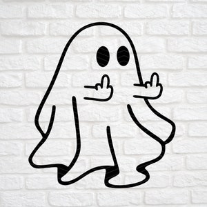 Ghost Middle Finger Svg Png, Halloween Svg Png, Svg File For Cricut, Cute Ghost Halloween Svg Png