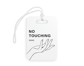 No Touching Line Art Baby Carseat Tag