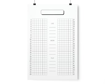 52 Week "Live Work Play" Intentions Premium Matte Vertical Posters