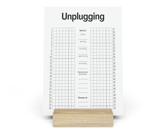 52 Week Unplugged Tracker Gallery Board with Stand