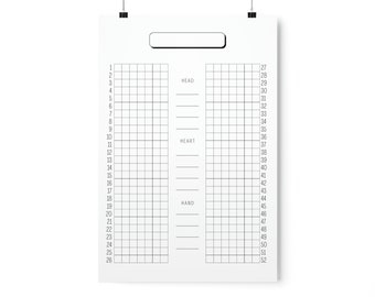 52 Week "Head Heart Hand" Intentions Premium Matte Vertical Posters