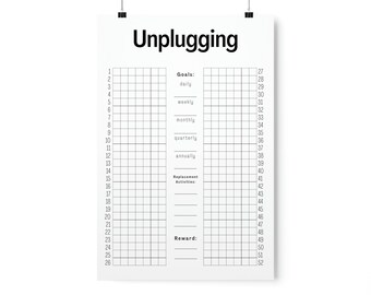 52 Week "Unplugged" Intentions Premium Matte Vertical Posters