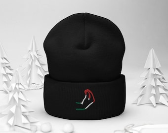 Italiaanse handgebaar geborduurde gemanchette muts gebreide muts - grappig Italiaans cadeau voor mannen & vrouwen - Italiaanse vlag - winterhoed