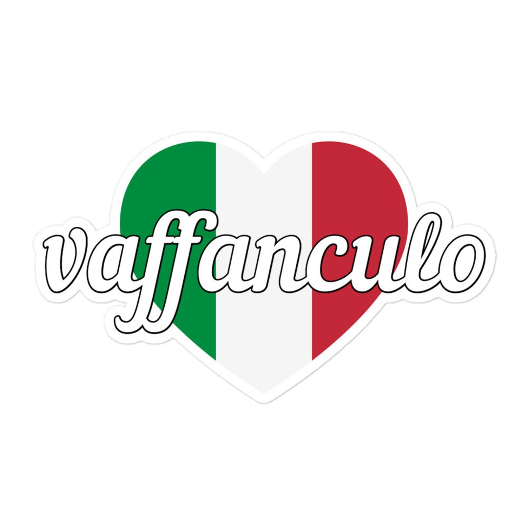 Vafankulo Vaffanculo Italian Flag Heart Sticker, Italian Sayings, Funny Gift ...