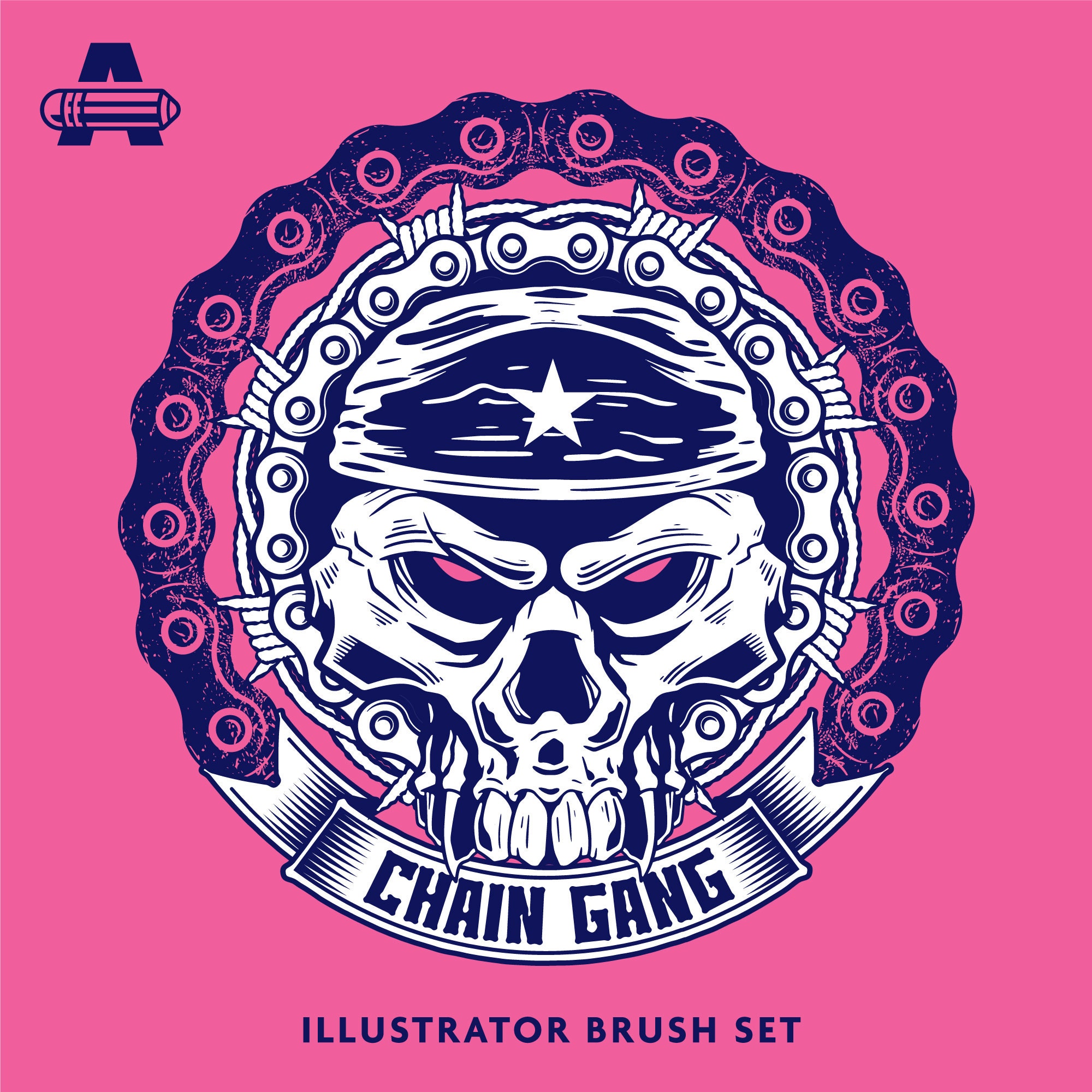 Chain Gang Vol. 1 – Colección de pinceles editables para Adobe Illustrator