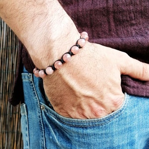 Sunstone Bracelet, Vital Energy Stone, Shamballa Artisan Man Woman, Macramé, Talisman for the Soul, Protection Amulet.