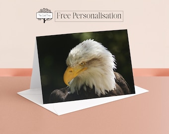 Carte de voeux avec photographie d'aigle : personnalisée