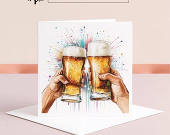 Carte Beer Cheers personnalisée : carte de voeux personnalisée