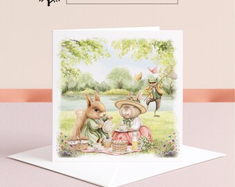 Carte d'anniversaire animaux de la forêt : carte vierge personnalisée