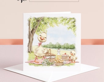 Carte d'anniversaire joyeux canard : carte de voeux personnalisée avec un animal