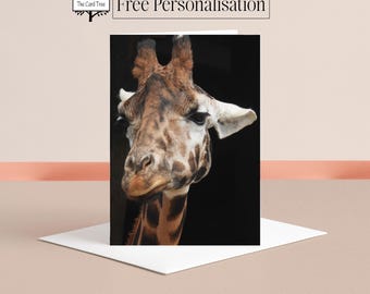 Carte de voeux photo girafe : personnalisée