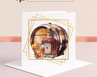 Carte d'anniversaire personnalisée whisky, carte de fête des pères