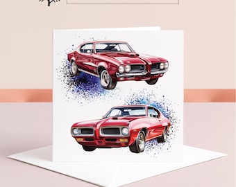 Carte American Cars, Muscle Car : carte d'anniversaire personnalisée