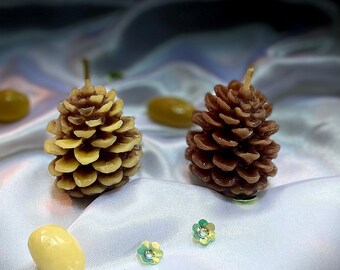 Mini Pinecone Beeswax Votive Candle