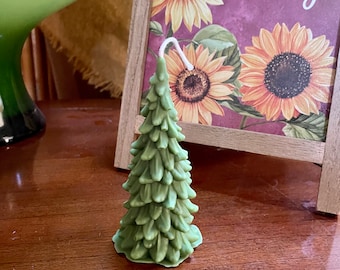 Beeswax Christmas Tree Candle: Handmade Evergreen Decor