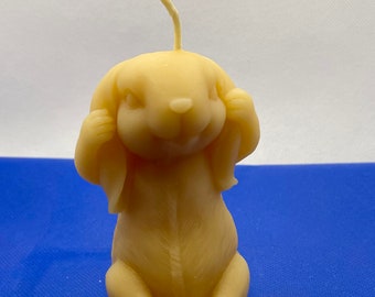 Bunny Holding Ears Beeswax Candle