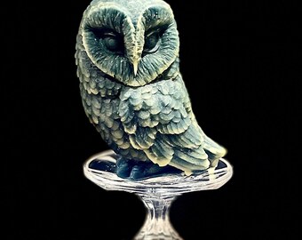 Handmade Owl Beeswax Candle: Natural Honey Scented