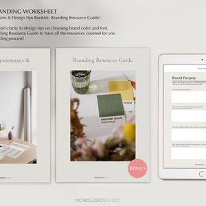 Branding Questionnaire | Brand Clarity | Neutral Branding Kit | Branding Style Guide | Moodboard Template | Canva Brand Board Template image 6