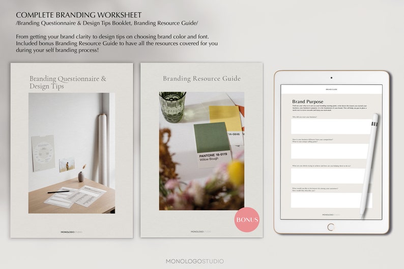 Branding Questionnaire | Brand Clarity | Neutral Branding Kit | Branding Style Guide | Moodboard Template | Canva Brand Board Template image 6